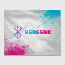 Плед флисовый Berserk neon gradient style: надпись и символ, цвет: 3D-велсофт