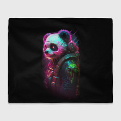 Плед флисовый Cyberpunk panda, цвет: 3D-велсофт