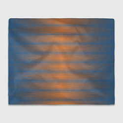 Плед флисовый Полосатый закат градиент, цвет: 3D-велсофт