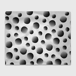 Плед флисовый Черные полосатые шары на белом, цвет: 3D-велсофт
