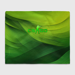 Плед флисовый CSGO green logo, цвет: 3D-велсофт