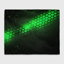 Плед флисовый Неоновые зеленые пластины, цвет: 3D-велсофт