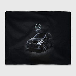 Плед флисовый Mercedes black, цвет: 3D-велсофт