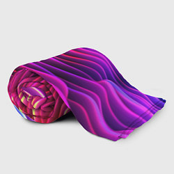 Плед флисовый Синие фиолетовые волны, цвет: 3D-велсофт — фото 2
