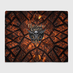 Плед флисовый Baldurs Gate 3 logo fire, цвет: 3D-велсофт