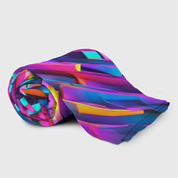 Плед флисовый Неоновые разноцветные пластины, цвет: 3D-велсофт — фото 2