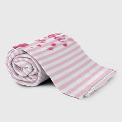 Плед флисовый Эта барби - мама: розово-белая полоска, цвет: 3D-велсофт — фото 2