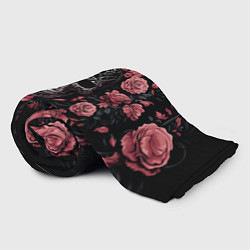 Плед флисовый И череп и розы, цвет: 3D-велсофт — фото 2