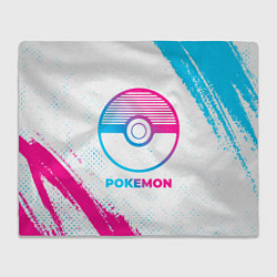 Плед флисовый Pokemon neon gradient style, цвет: 3D-велсофт