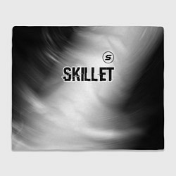 Плед флисовый Skillet glitch на светлом фоне: символ сверху, цвет: 3D-велсофт