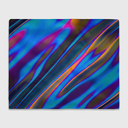 Плед флисовый Глитч галограмма радужная, цвет: 3D-велсофт