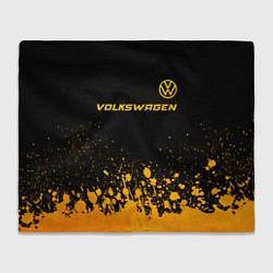 Плед флисовый Volkswagen - gold gradient: символ сверху, цвет: 3D-велсофт