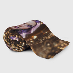 Плед флисовый Девушка с фиолетовыми волосами в короне, цвет: 3D-велсофт — фото 2