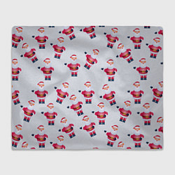 Плед флисовый Дед Мороз - Новогодний дедушка паттерн, цвет: 3D-велсофт