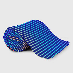 Плед флисовый Полосатый синий градиент, цвет: 3D-велсофт — фото 2