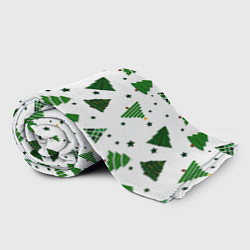 Плед флисовый Узор с зелеными елочками, цвет: 3D-велсофт — фото 2