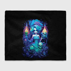Плед флисовый Сказочная ведьма с черепами, цвет: 3D-велсофт