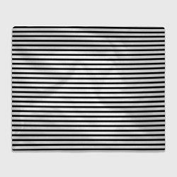 Плед флисовый Белый в чёрную полоску, цвет: 3D-велсофт