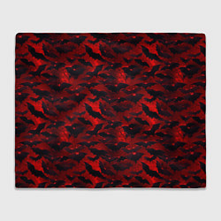 Плед флисовый Летучие мыши в красную ночь, цвет: 3D-велсофт