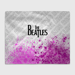 Плед флисовый The Beatles rock legends посередине, цвет: 3D-велсофт