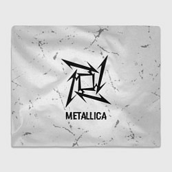 Плед флисовый Metallica glitch на светлом фоне, цвет: 3D-велсофт
