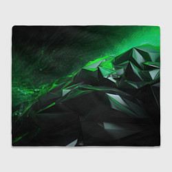 Плед флисовый Green abstract geometry, цвет: 3D-велсофт