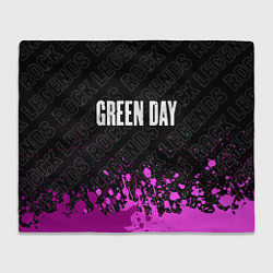 Плед флисовый Green Day rock legends посередине, цвет: 3D-велсофт