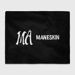 Плед флисовый Maneskin glitch на темном фоне по-горизонтали, цвет: 3D-велсофт