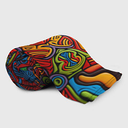 Плед флисовый Разноцветный узор в стиле абстракционизм, цвет: 3D-велсофт — фото 2