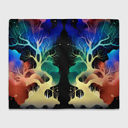 Плед флисовый Звёздная ночь в сказочном лесу, цвет: 3D-велсофт