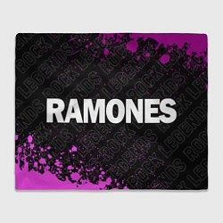 Плед флисовый Ramones rock legends по-горизонтали, цвет: 3D-велсофт