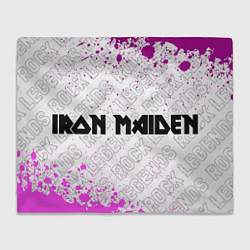 Плед флисовый Iron Maiden rock legends по-горизонтали, цвет: 3D-велсофт