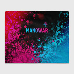 Плед флисовый Manowar - neon gradient посередине, цвет: 3D-велсофт