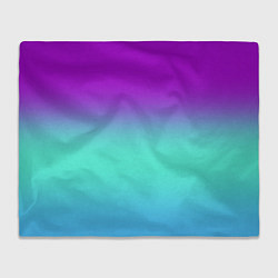Плед флисовый Фиолетовый бирюзовый голубой неоновый градиент, цвет: 3D-велсофт