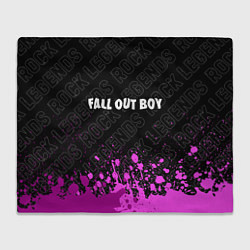 Плед флисовый Fall Out Boy rock legends посередине, цвет: 3D-велсофт