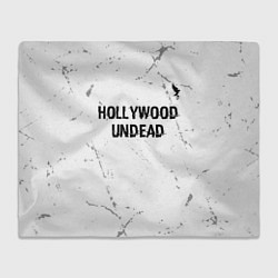 Плед флисовый Hollywood Undead glitch на светлом фоне посередине, цвет: 3D-велсофт