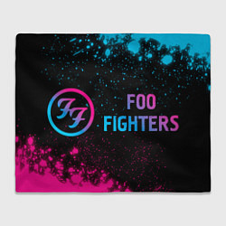 Плед флисовый Foo Fighters - neon gradient по-горизонтали, цвет: 3D-велсофт