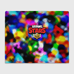 Плед флисовый Brawl stars все персонажи бравлеры, цвет: 3D-велсофт