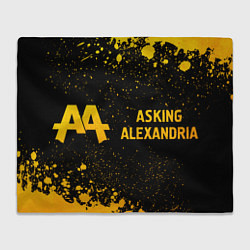 Плед флисовый Asking Alexandria - gold gradient по-горизонтали, цвет: 3D-велсофт
