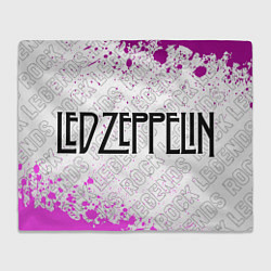 Плед флисовый Led Zeppelin rock legends по-горизонтали, цвет: 3D-велсофт