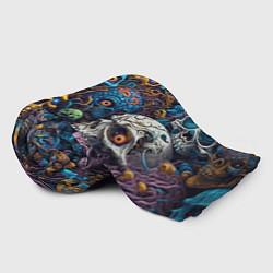 Плед флисовый Psy skulls, цвет: 3D-велсофт — фото 2