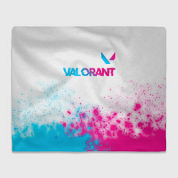 Плед флисовый Valorant neon gradient style посередине, цвет: 3D-велсофт