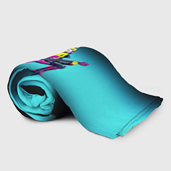 Плед флисовый Sponge Bob - rock guitarist - ai art, цвет: 3D-велсофт — фото 2