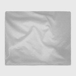 Плед флисовый Черный горох на белом фоне, цвет: 3D-велсофт