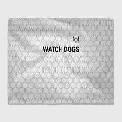 Плед флисовый Watch Dogs glitch на светлом фоне посередине, цвет: 3D-велсофт