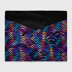 Плед флисовый Чёрный берег и рябь на волнах, цвет: 3D-велсофт
