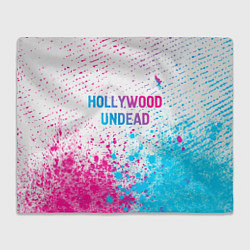 Плед флисовый Hollywood Undead neon gradient style посередине, цвет: 3D-велсофт