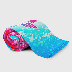 Плед флисовый Manowar neon gradient style, цвет: 3D-велсофт — фото 2