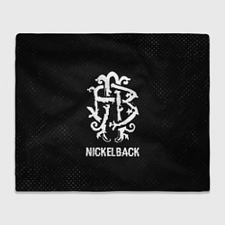 Плед флисовый Nickelback glitch на темном фоне, цвет: 3D-велсофт