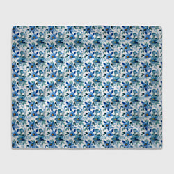 Плед флисовый Полевые голубые цветы паттерн, цвет: 3D-велсофт